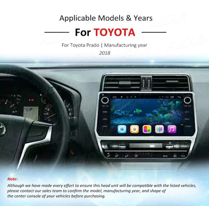 AuCAR 10.1" GPS Navigation system for Toyota Prado 2018 Android Car DVD Player HD 1024*600 Bluetooth GPS radio WIFI 4G Car Stereo - Image 3