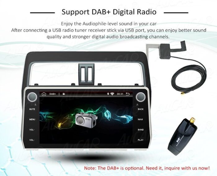 AuCAR 10.1" GPS Navigation system for Toyota Prado 2018 Android Car DVD Player HD 1024*600 Bluetooth GPS radio WIFI 4G Car Stereo - Image 6