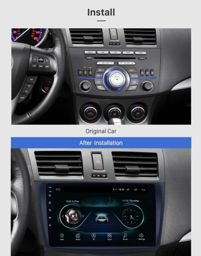 AuCAR Android Car DVD Player for Mazda 3 2004-2009 Car GPS Multimedia system HD Bluetooth Radio WIFI 4G AUX touch screen - Image 2