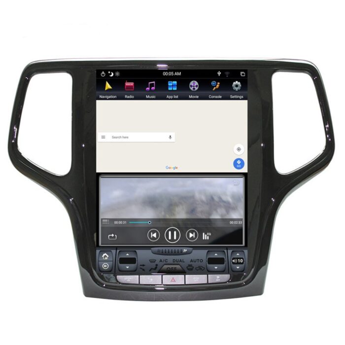 AuCAR Android 9.0 4GB ROM Tesla style Car GPS Navigation For Jeep Grand Cherokee 2014-2019 gold and black head unit multimedia player - Image 6