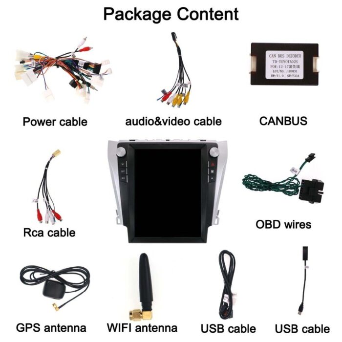 AuCAR Vertical screen RAM Android 9.0 Car NO DVD Player GPS Navigation Stereo In-dash for Toyota Camry Aurion 2012- 2015 Multimedia HD - Image 4