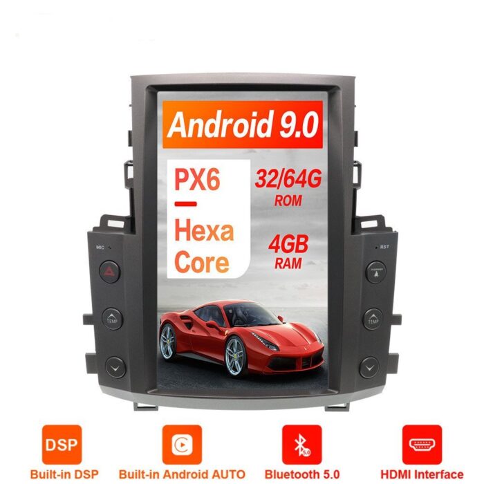 AuCAR Tesla style Android 9.0 Car GPS Navigation Auto No DVD Player For Lexus LX570 radio tape recorder head unit multimedia player HD - Image 2