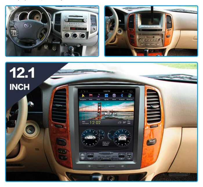 AuCAR Android 9.0 4GB RAM Tesla style PX6 Car GPS Navigation For TOYOTA LAND CRUISER LC100 2003+ headunit multimedia radio tape recorder - Image 2