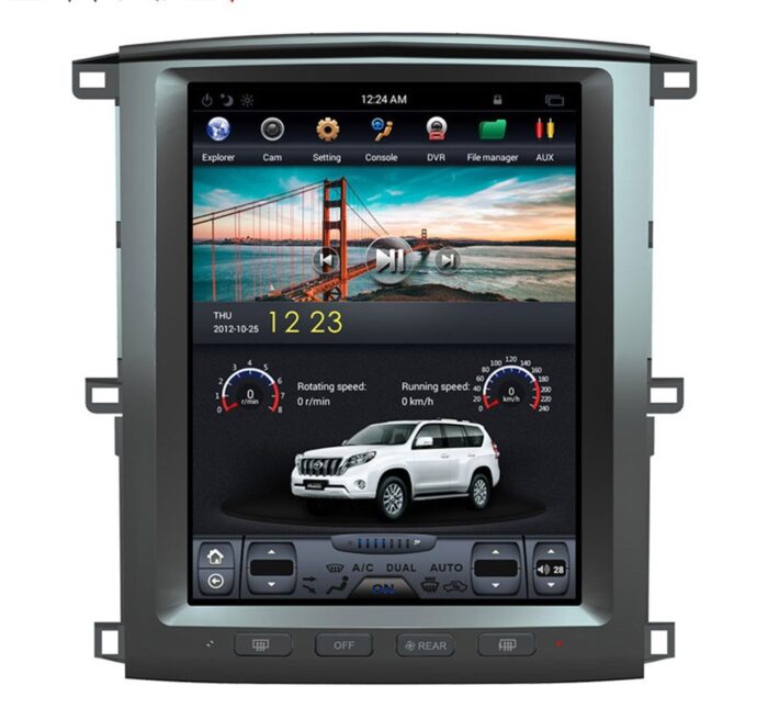 AuCAR Android 9.0 4GB RAM Tesla style PX6 Car GPS Navigation For TOYOTA LAND CRUISER LC100 2003+ headunit multimedia radio tape recorder - Image 4