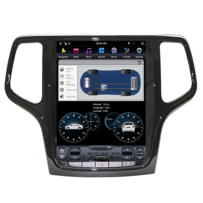 AuCAR Android 9.0 4GB ROM Tesla style Car GPS Navigation For Jeep Grand Cherokee 2014-2019 gold and black head unit multimedia player - Image 4