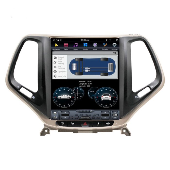 AuCAR PX6 Android 9.0 4GB Tesla style Car GPS Navigation For Jeep Cherokee 2010 - 2019 head unit multimedia player auto radio tape - Image 2