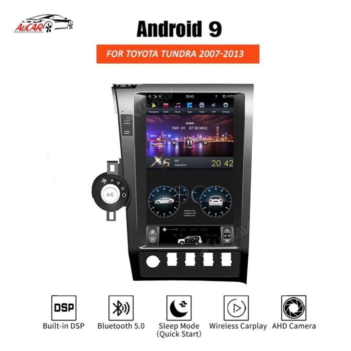 AuCAR Tesla style Android 9.0 PX6 Car GPS Navigation For Toyota Tundra 2007-2013 headunit stereo multimedia player radio tape recorder - Image 2