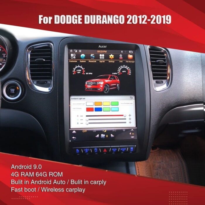 AuCAR Tesla style For Dodge Durango 2014-2019 Android multimedia Car Radio For Dodge Durango GPS Navigation Stereo 2 din headunit - Image 8