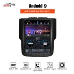 AuCAR Android 9.0 Tesla Style 10.4" Car multimedia for Dodge RAM GPS System Audio 2014 - Bluetooth Radio WIFI Vertical Stereo IPS