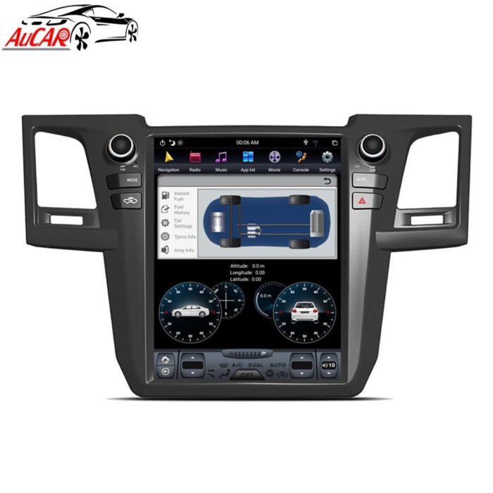 AuCAR Android 9.0 Tesla Style 12.1" car radio GPS Navigation for Toyota Fortuner 2013 2014 2015 autoradio 1 din multimedi Stereo - Image 2