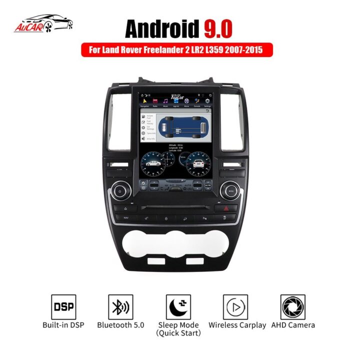 AuCAR Tesla style 12.1'' Android multimeda car radio for Land Rover freelander 2 Android GPS navigation autoradio Stereo 2 din - Image 2