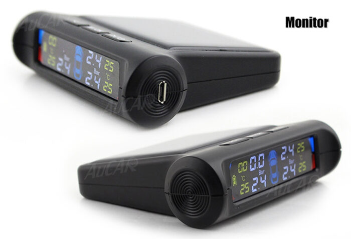 AuCAR LED Car Tire Pressure Monitoring System TPMS Solar Power Wireless LCD Display with 4 external Sensor Auto Security Alarm - Image 3