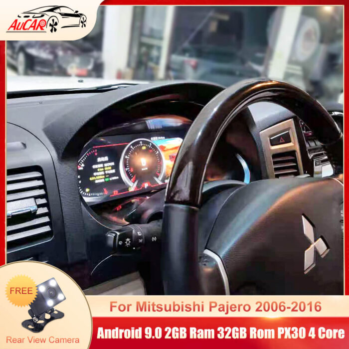 AuCAR Android 9.0 Instrument Cluster Panel for Mitsubishi Pajero 2006-2016 Car GPS Navigation Multimedia Stereo - Image 2