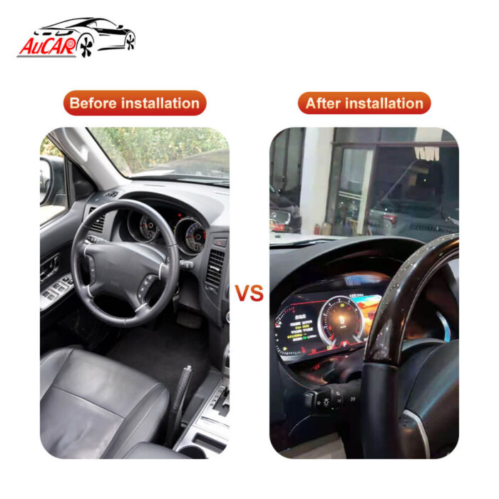 AuCAR Android 9.0 Instrument Cluster Panel for Mitsubishi Pajero 2006-2016 Car GPS Navigation Multimedia Stereo - Image 3