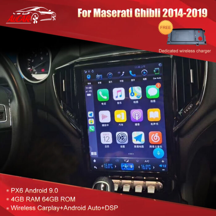 AuCAR 12.1" Android 9 Vertical For Maserati Ghibli 2014-2019 Car Radio DVD Player GPS Multimedia Navi Stereo Carplay Headunit PX6 - Image 17