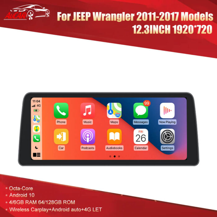 AuCAR Android Head Unit Car Video for Jeep Wrangler 2011-2017 Car Multimedia Player GPS Navi Audio Radio Stereo Head Unit Car Video - Image 2