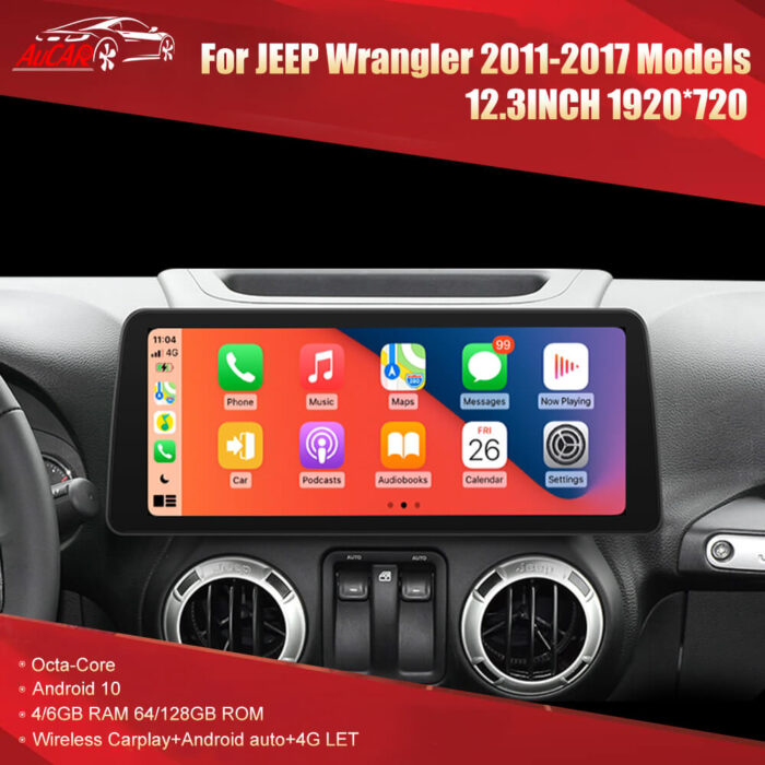 AuCAR Android Head Unit Car Video for Jeep Wrangler 2011-2017 Car Multimedia Player GPS Navi Audio Radio Stereo Head Unit Car Video - Image 4