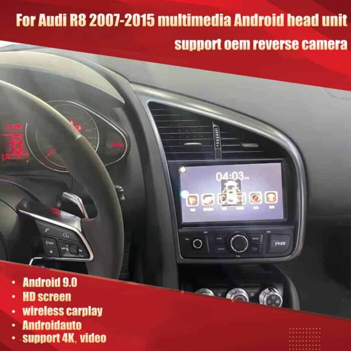 AuCar Audi R8 V10 2007-2015 Android head unit Android 9 Car Radio GPS Navigation Car Multimedia Stereo Player Car Video - Image 2