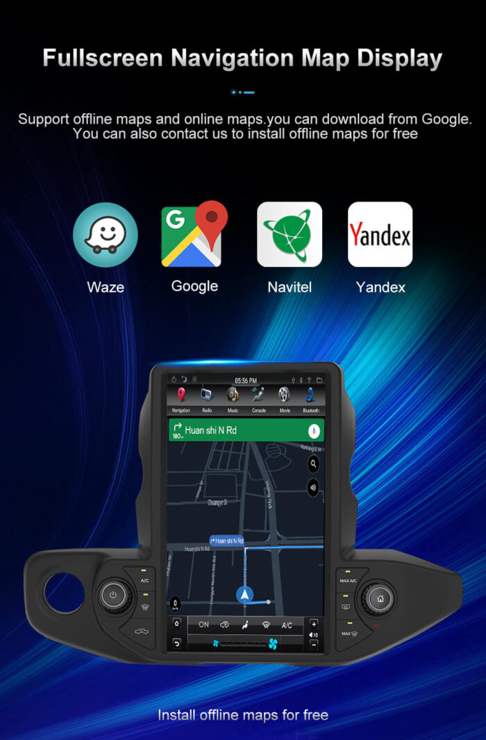 AuCar Tesla Android 9 13.6 inch Car Radio GPS Navigation Android head unit for Jeep Wrangler/gladiator 2018-2021 Car Multimedia Stereo Player Car Video - Image 20