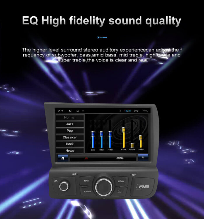 AuCar Audi R8 V10 2007-2015 Android head unit Android 9 Car Radio GPS Navigation Car Multimedia Stereo Player Car Video - Image 15