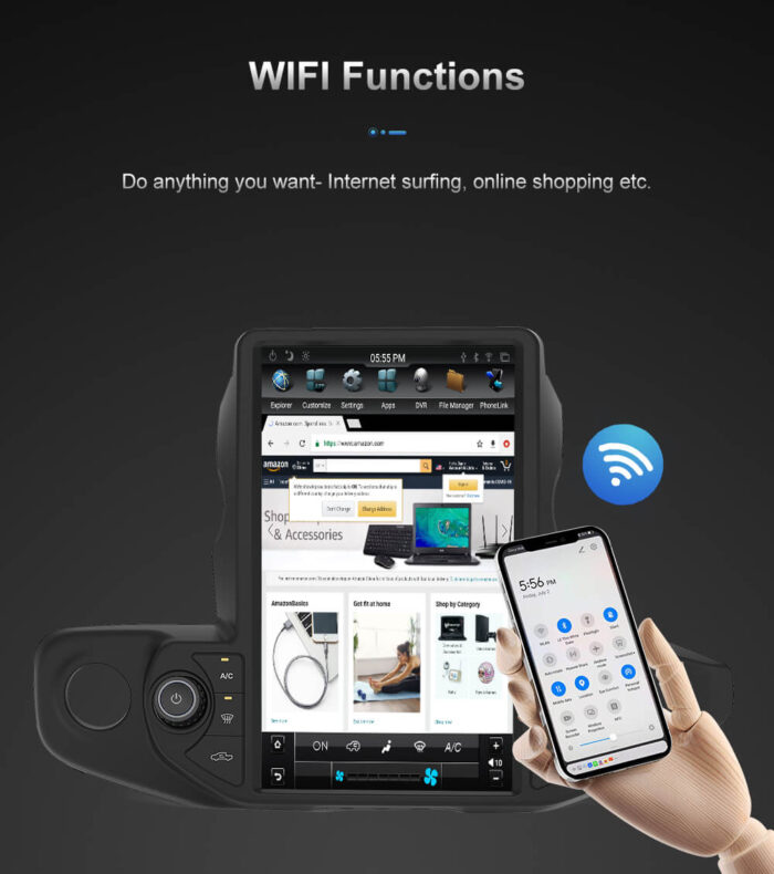 AuCar Tesla Android 9 13.6 inch Car Radio GPS Navigation Android head unit for Jeep Wrangler/gladiator 2018-2021 Car Multimedia Stereo Player Car Video - Image 21