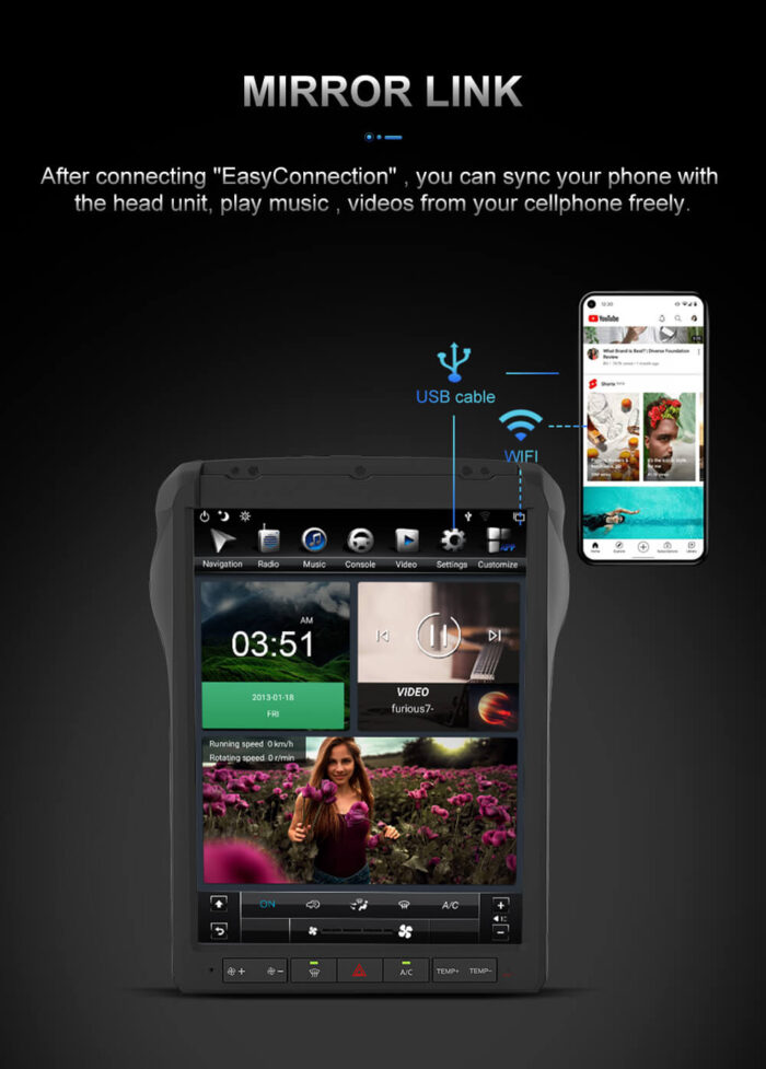 AuCar Tesla Android 9 12.1 Car Radio GPS Navigation Android head unit for Ford F250 F350 2013+ Car Multimedia Stereo Player Car Video - Image 24