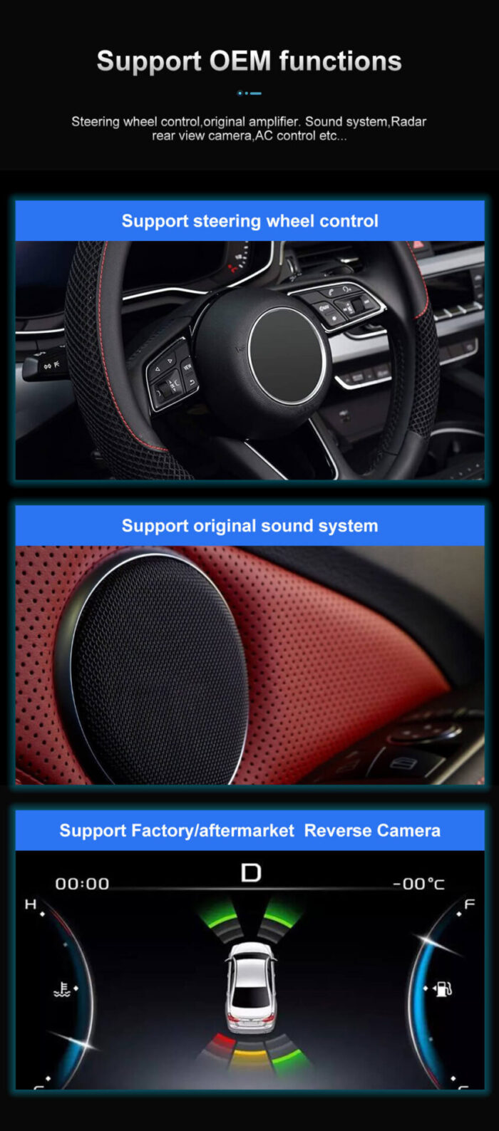 AuCar Tesla Android 9 13.6 inch Car Radio GPS Navigation Android head unit for Jeep Wrangler/gladiator 2018-2021 Car Multimedia Stereo Player Car Video - Image 15