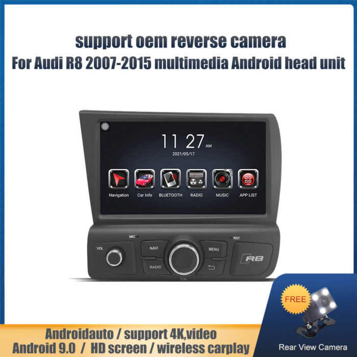 AuCar Audi R8 V10 2007-2015 Android head unit Android 9 Car Radio GPS Navigation Car Multimedia Stereo Player Car Video - Image 3