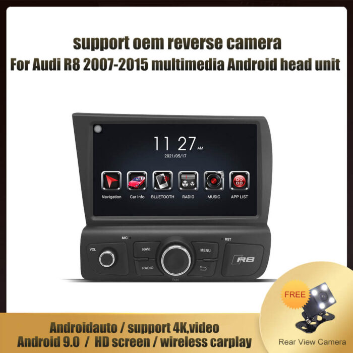 AuCar Audi R8 V10 2007-2015 Android head unit Android 9 Car Radio GPS Navigation Car Multimedia Stereo Player Car Video - Image 4