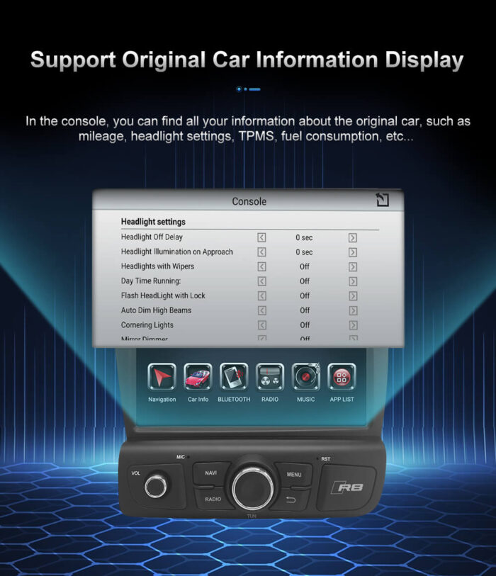 AuCar Audi R8 V10 2007-2015 Android head unit Android 9 Car Radio GPS Navigation Car Multimedia Stereo Player Car Video - Image 11