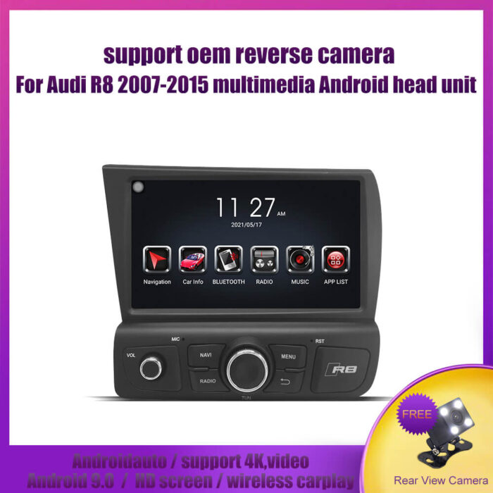 AuCar Audi R8 V10 2007-2015 Android head unit Android 9 Car Radio GPS Navigation Car Multimedia Stereo Player Car Video - Image 5