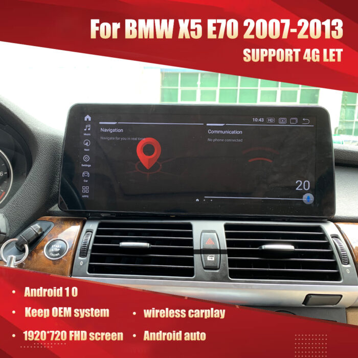 AuCAR Android Head Unit for BMW X5 E70 E71 2007-2014 12.3 inch FHD Car Multimedia Player GPS Navi Audio Radio Stereo CIC NBT CCC - Image 2