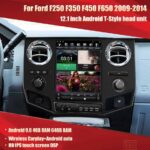 AuCar Tesla Android 9 12.1 inch Car Radio GPS Navigation Android head unit for Ford F250 F350 F450 F650 Super Duty 2011-2016 Car Multimedia Stereo Player Car Video 9090