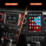 AuCar Tesla Android 9 13.6 inch Car Radio GPS Navigation Android head unit for Jeep Wrangler/gladiator 2018-2021 Car Multimedia Stereo Player Car Video - Image 3