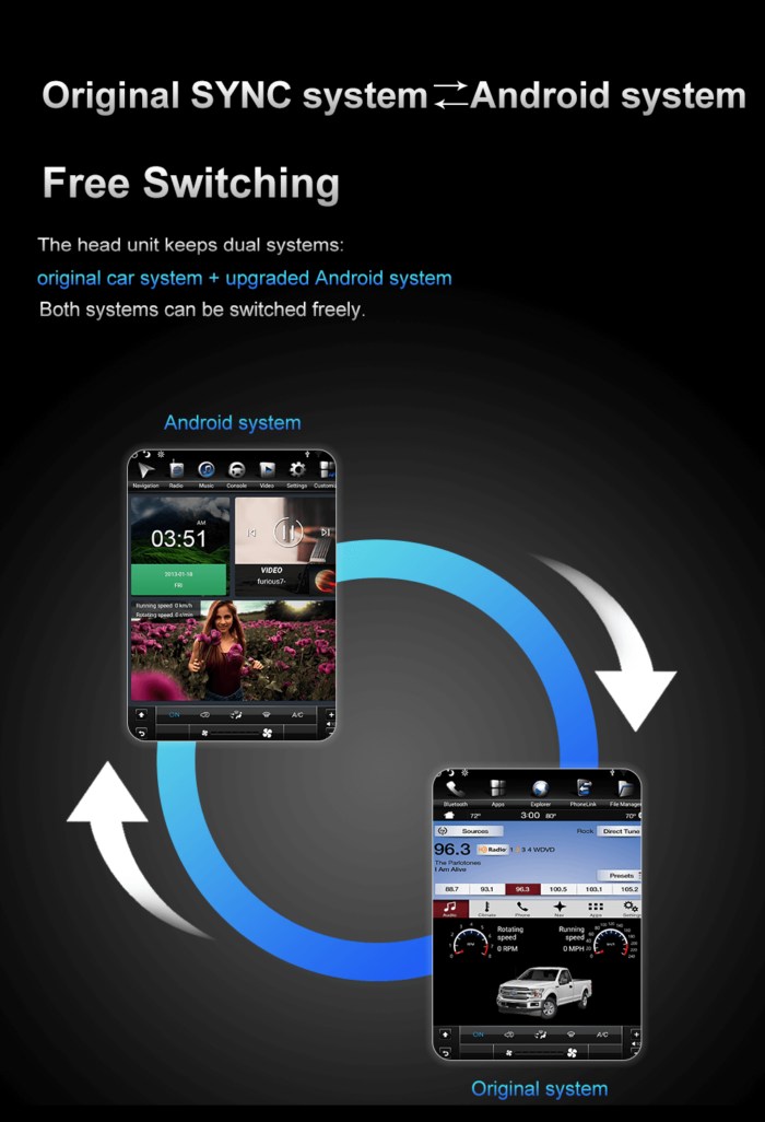 AuCar Tesla Android 9 12.1 Car Radio GPS Navigation Android head unit for Ford F250 F350 2013+ Car Multimedia Stereo Player Car Video - Image 5