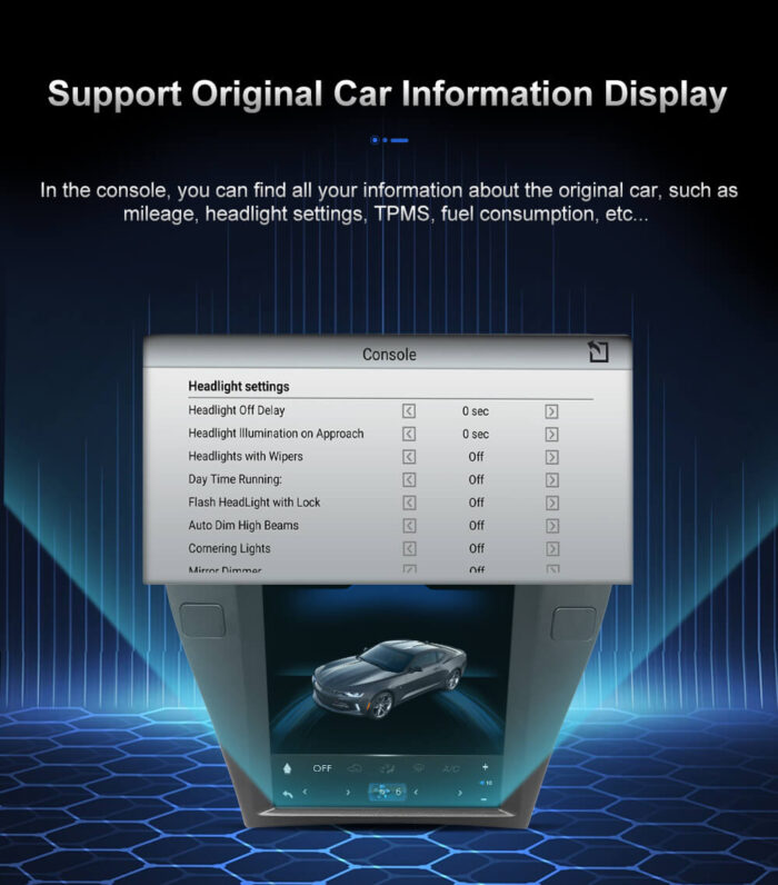 AuCar Tesla Android 9 12.1 Car Radio GPS Navigation Android head unit for Chevrolet Camaro 2010-2015 Car Multimedia Stereo Player Car Video - Image 17