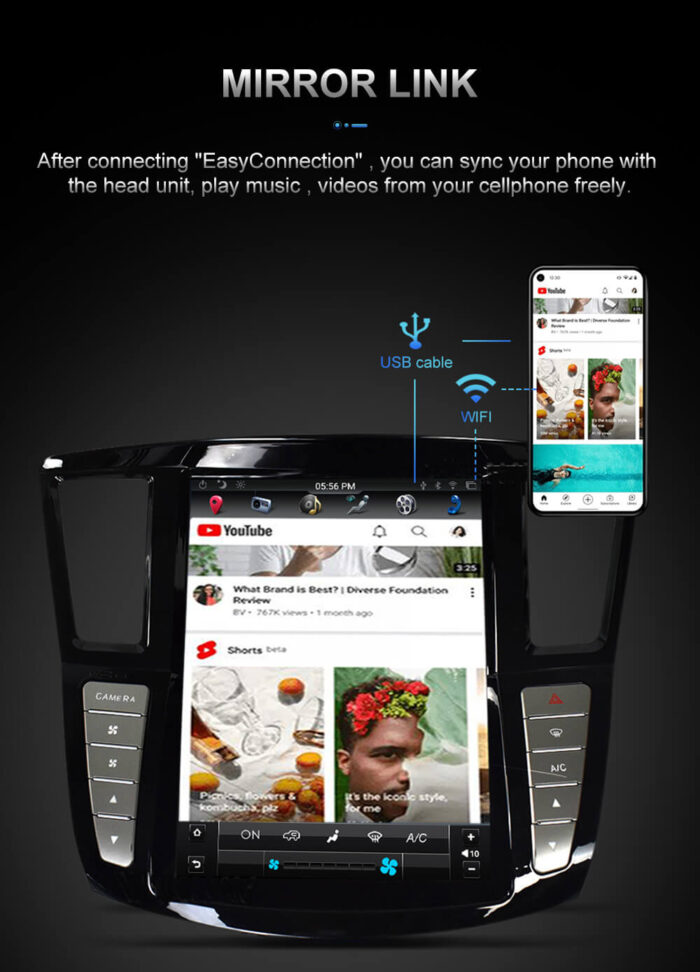 AuCar Android Car Radio GPS Navigation Android head unit for infiniti QX60 JX35 tesla style radio 2012-2019 Car Multimedia Stereo Player Car Video - Image 17