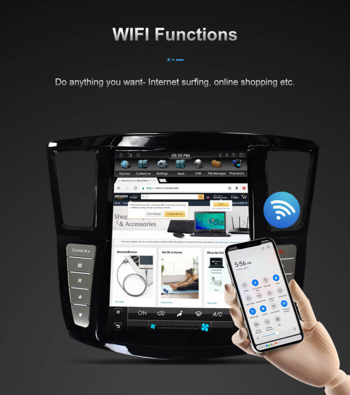 AuCar Android Car Radio GPS Navigation Android head unit for infiniti QX60 JX35 tesla style radio 2012-2019 Car Multimedia Stereo Player Car Video - Image 18