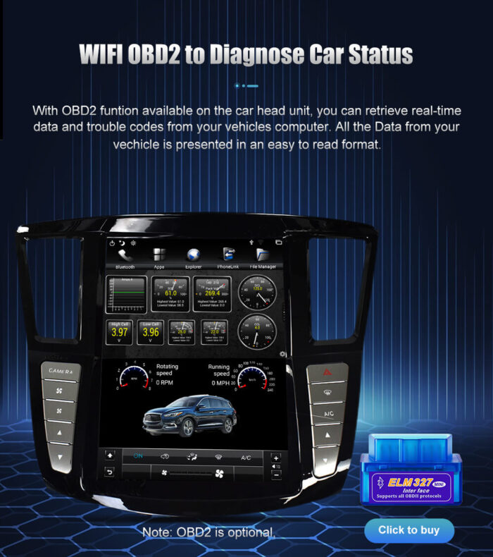 AuCar Android Car Radio GPS Navigation Android head unit for infiniti QX60 JX35 tesla style radio 2012-2019 Car Multimedia Stereo Player Car Video - Image 27