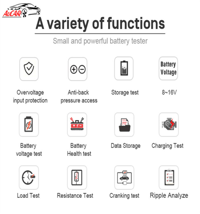 AuCAR Battery Tester 12V Diagnostic-Tool Scanner Adapter Auto Diagnostic Tool - Image 4