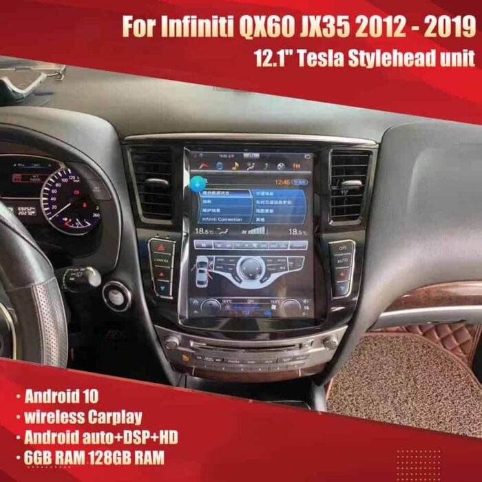 AuCar Android Car Radio GPS Navigation Android head unit for infiniti QX60 JX35 tesla style radio 2012-2019 Car Multimedia Stereo Player Car Video - Image 2