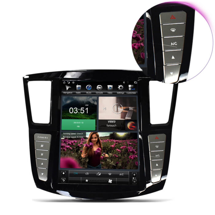 AuCar Android Car Radio GPS Navigation Android head unit for infiniti QX60 JX35 tesla style radio 2012-2019 Car Multimedia Stereo Player Car Video - Image 6