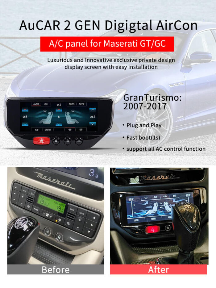 AuCAR 2 GEN Digital AirCon AC/C Panel for Maserati GT/GC GranTurismo 2007-2017 - Image 4